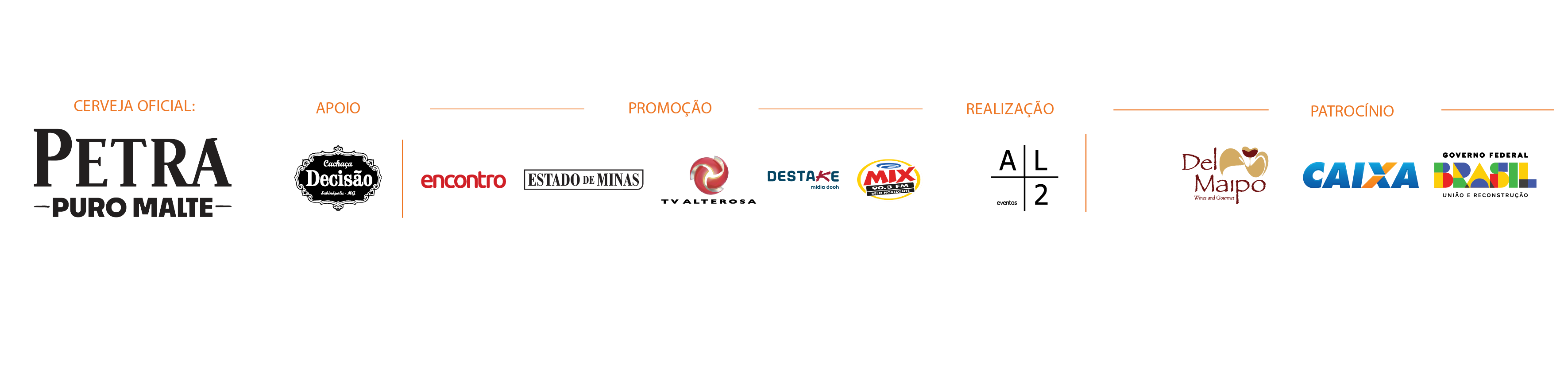 Logos dos patrocinadores do festival Botecar
